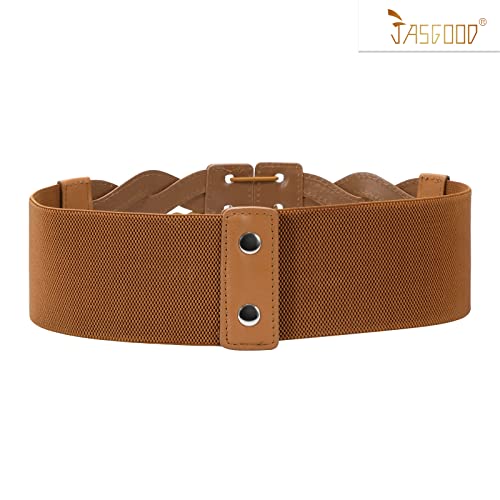 JASGOOD Women Elastic Wide Vintage Stretchy Belt for Dresses Retro Fashion Waist Belt4