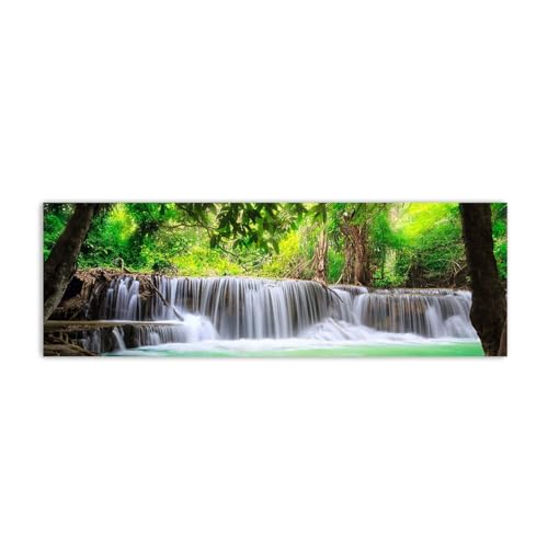Tableaux d'art mural en toile grand format panoramique de forêt et gratte-ciel modernes 80x240
