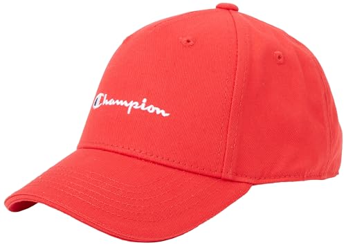 Champion Icons Accessories Junior Caps-802421 Woven Cotton Twill Small Script Logo Gorra de béisbol, Rojo, Talla Unica Unisex niños