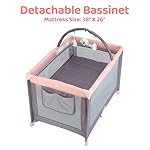 Pamo Babe Portable Playard with Mat Pad and Toy Bar Pink Play Yard for Baby - Image 3