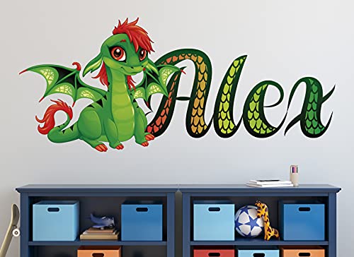Vinilo Decorativo Dragon Verde Personalizable