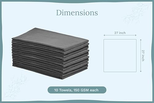Image of Organic Cotton Gray Tea Towels - 10 Pack, 27 inchx27 inch, 100% Cotton Gray Flour Sack Towels for Kitchen and Baking Use - Durable, Absorbent and Customizable Dish Towels (10 Pack)