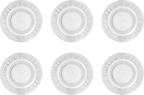 Lot de 6 assiettes en verre nostalgique pour 6 personnes Ø 26 cm Assiettes plates