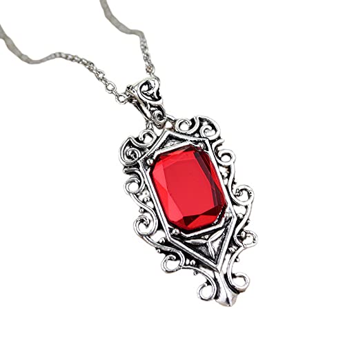 The Mortal Instruments: City Of Bones Deadly Isabel Collar colgante de aleación de ángel de cristal rojo Regalo vintage para fanáticos