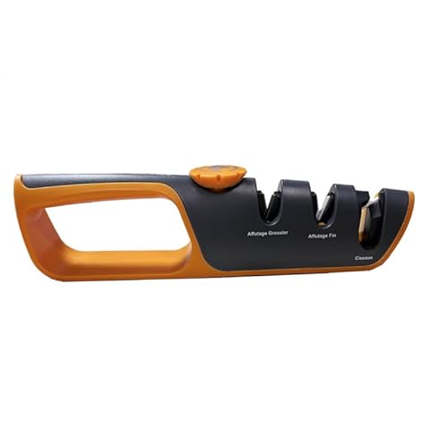 AGUJA AJUSTABLE - VENTEO - Afilador de cuchillos profesional de 3 niveles - Rueda de ajuste para el ajuste del ángulo - Afilar las cuchillas rectas y dentadas