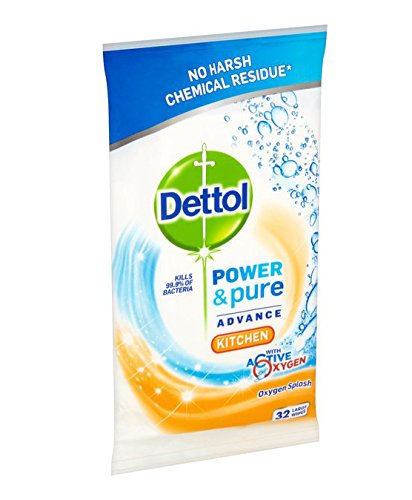 Dettol Power and Pure Kitchen Cleaning Wipes (Pack of 32)