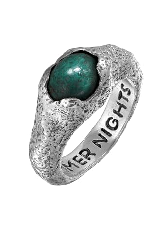 Bague en argent sterling 925 homme anti-ternissement avec chrysocolle véritable HG