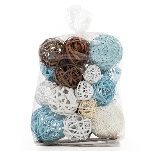 Image of ANDALUCA Decorative Vase Filler Bag with Orbs, Balls (Aqua Blue)