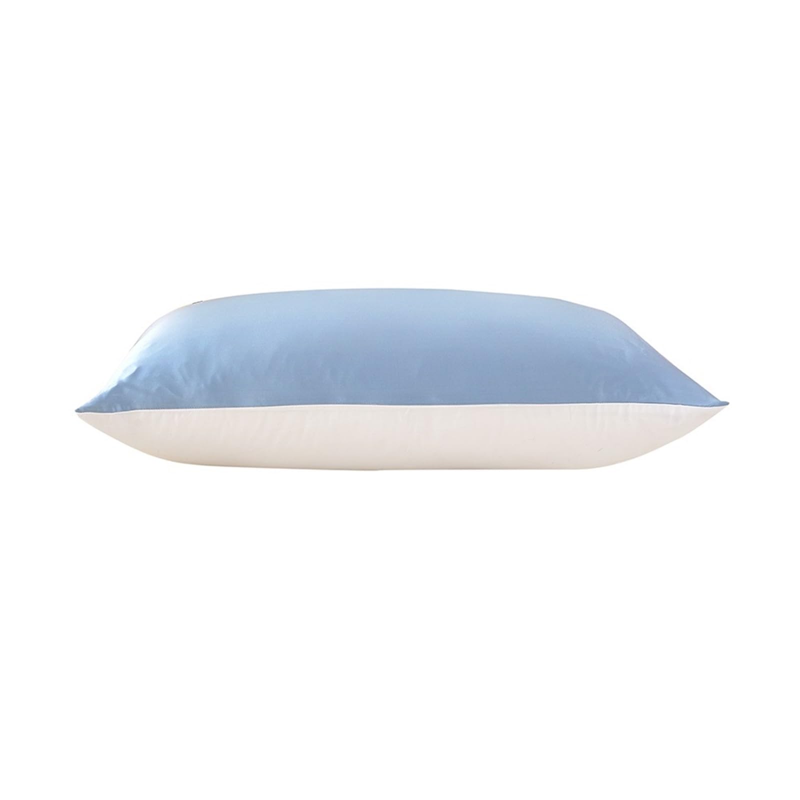 Silk Pillowcase Silk Pillowcase with Cotton for Hair 100 Pure Luxury Hidden Zipper Hypoallergenic(Light blue,40x80cm)