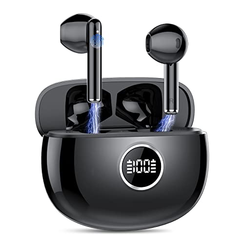 IKG True Wireless Earbuds, Bluetooth 5.3 Headphones, 37H Playback, Bluetooth Earbuds with Mic, Deep Bass Ear Buds, Light-Weight Earphones, CVC8.0 Clear Call, IP7 Waterproof, LED Display, USB-C, Sport