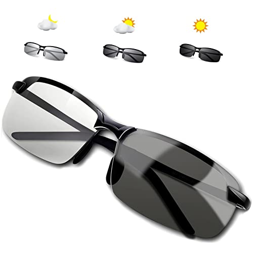UNISHARE Photochromic Sunglasses, Fashion Driving Polarized Sunglasses For Day and Night Driving Fishing Golf Outdoor Sport,100% UV400 Protection