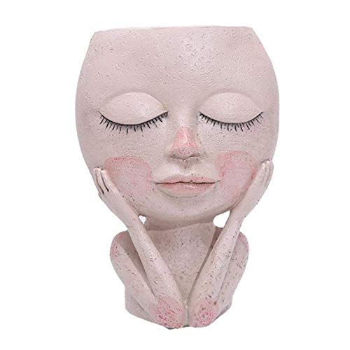 Kopf Blumentopf Gesicht Sukkulente Pflanze Vase Mit Abfluss Harz Kopf...