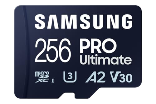Samsung PRO Ultimate microSD-Karte + SD-Adapter, 256 GB, Für Smartphones, Drohne und Action-Cam , UHS-I U3, 200 MB/s Lesen, 130 MB/s Schreiben,‎ MB-MY256SA/WW