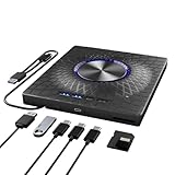 TYYWGD External Blu-ray Drive,7-in-1 Bluray/DVD/CD Burner With RGB Ambient Light,100G Disc R/W, USB 3.0/Type-C Hub for Windows/Mac/Linux