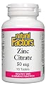 Natural Factors Zinc Citrate 50mg Tablets