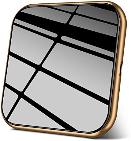 AmyZone Rapid Cordless Charger Qi 10W Wireless Charging Pad Slim Aluminum Case-Friendly for iPhone 12/11/12 Pro Max/X/XS Max Samsung Galaxy S10/S9/S8 Google Pixel for Gift(Gold)