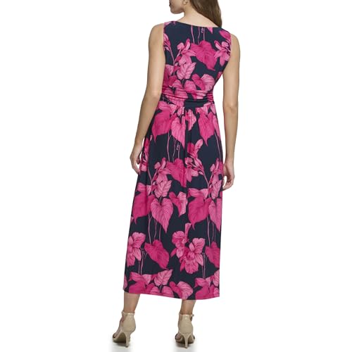 Image of Tommy Hilfiger Women's Sleeveless Surplice Neck Jersey A-Line Midi Dress
