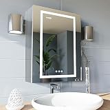 Lighted Medicine Cabinet for Bathroom - 24x32 Right Door - LED Medicine Cabinet with Lights w/Wirele