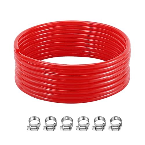 25 Feet - Hgkeke Beer CO2 Gas Line Kit Beer Gas Line Homebrew CO2 Line 5/16 CO2 Gas Tubing Red Co2 Hose keg lines for Kegerator Draft Beer Keg Coupler Co2 Dispensing Line Home Brewing Hose Kit