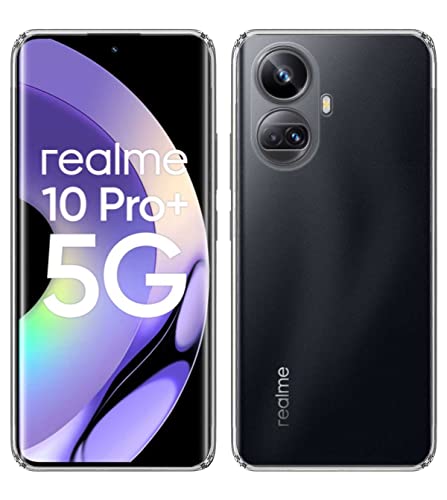 Image of Transparent Soft Silicone TPU Flexible Back Cover Compatible with Realme 10 Pro+ 5G / Realme 10 Pro Plus and Screen Guard