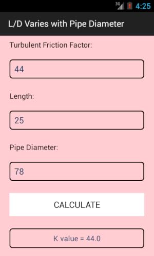L/D Varies with Pipe Diameter – vue 4