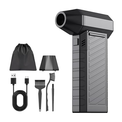 UOUOM Cordless Compressed Air Duster, 18000RPM 7500mAh Rechargeable with Fast Charging, 3-Speed, Replaces Air Cans for PS5, PC, Camera, Car & Home (Black