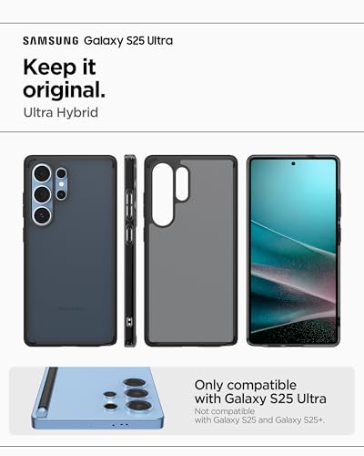 Image of Spigen Ultra Hybrid | Samsung Galaxy S25 Ultra Case [Semi Transparent] [Air Cushion Protection] Galaxy S25 Ultra Back Cover | TPU+PC - Frost Black