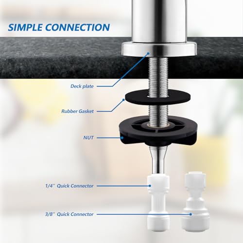 Wewe A1003BNW Drinking Water Faucet For Kitchen Sink, Kitchen Water Filter Faucet Stainless Steel For Reverse Osmosis Or Water Filtration System Beverage Non-Air Gap Ro Faucet Brushed Nickel Finish thumb #5