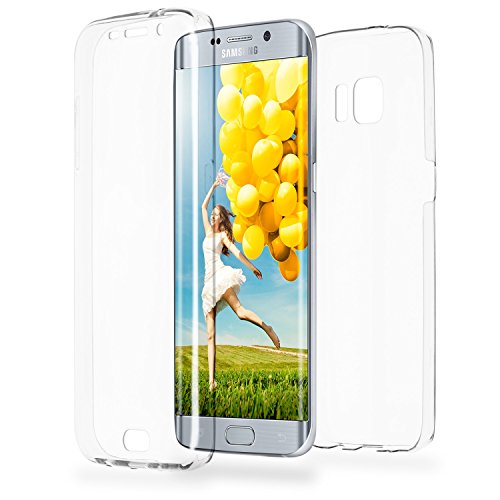 MoEx Funda Protectora 360º de Silicona Compatible con Samsung Galaxy S6 Edge Plus | Transparente, Transparent