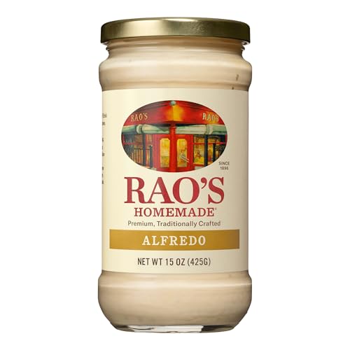 Rao's Homemade Alfredo Sauce 15 oz, Creamy Pasta Sauce, Premium Quality Blend of Parmesan & Romano Cheese, Cream and Butter