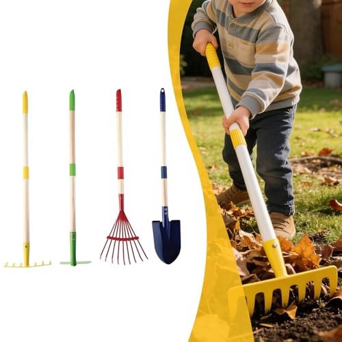 4 mini-outils de jardinage Sharplace avec râteau et houe compacts - 7