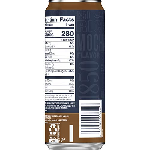 1850 By Folgers Coffee Mocha Flavored Iced Coffee Beverage, 15 Fluid Ounces (Pack of 12), Ready To Drink - Thumbnail 2
