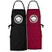MENZIO CHEF Tablier de cuisine brodé Pack Noir et Bordeaux qualité supérieur pour couple homme femme, restaurant, serveur, imperméable déperlant pour cuisine, jardin, barbecue [marque française]