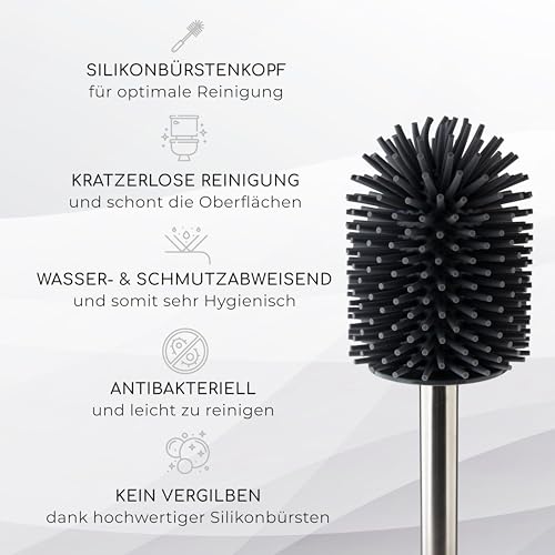 Silikon Klobürste Exitoso mit Halter und langem Griff