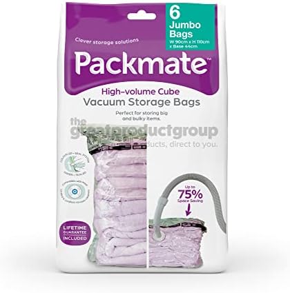 Packmate 2 x Jumbo Vacuum Storage Bags for Clothes, Duvets, Bedding and More - 90 x 110 cm - Pack of 2