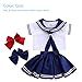 lontakids Girls Sailor Costume Kids Japanese School Uniform Kawaii Cosplay Navy Outfit Dress (Girls, 7-9 Years)