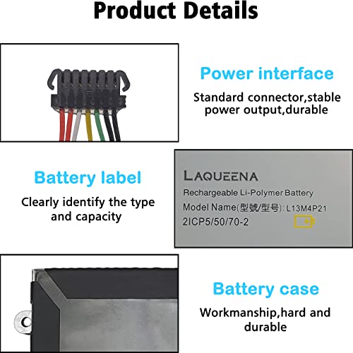 Laqueena-L13M4P21-Laptop-Battery-Compatible-with-Lenovo-IdeaPad-Yoga-2-11-Series-L13L4P21-121500223-121500224-2ICP55070-2-2ICP65170-2-74V-34Wh-4-Cell