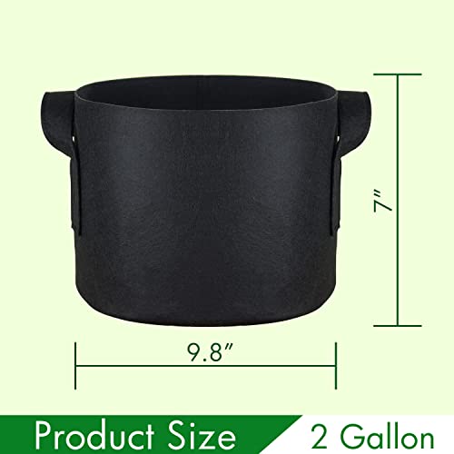 Phyex 12-Pack 2 Gallon Nonwoven Grow Bags, Aeration Fabric Pots With Durable Handles, Come With 12 Pcs Plant Labels #TOP1