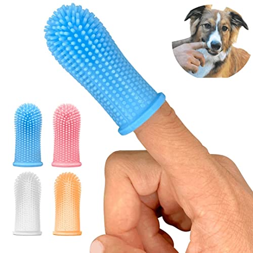 Jasper 360º Dog Fingerbrush Toothbrush Kit (4-Pack) Ergonomic Design, Full Surround Bristles For Easy Teeth Cleaning, Dental Care For Puppies, Cats And Small Pets, Multi-Colored… #TOP3