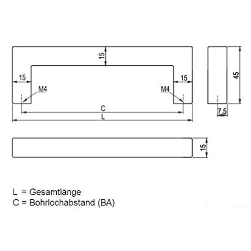Insma Möbelgriff  1-St , Möbelgriff Küchengriff Relinggriffe Edelstahl Tuer Griff Edelstahl 256mm S0m2y0q2