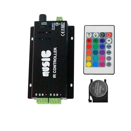 Contrôleur de musique infrarouge pour animer un ruban LED RGB fixe avec télécommande 24 touches