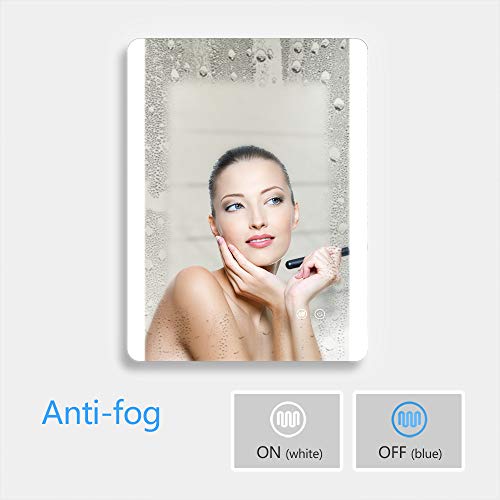 Janboe Bathroom Mirror Wall Mounted Illuminated 500x700mm Bathroom Mirror with Touch Switch + Demister…