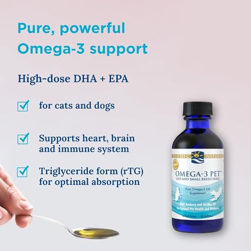 Nordic Naturals Omega-3 Pet, Omega 3 Fish Oil for Dogs and Cats - Wild Anchovy and Sardine Oil for Cats and Small Dog Breeds, 60ml, Soy Free, Gluten Free - Image 5