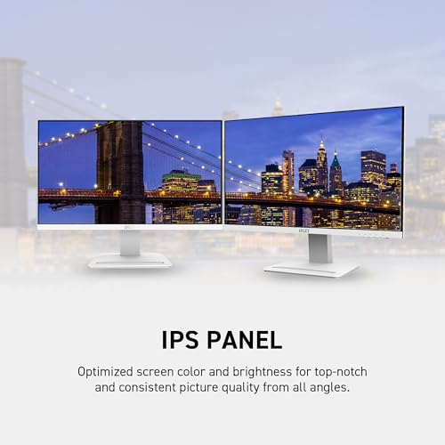 Image of msi Pro MP243XW, 24 inch Monitor IPS FHD (1920 x 1080) Non-Glare with Super Narrow Bezel 100HZ 1ms 16:9 with Tilt Stand, White