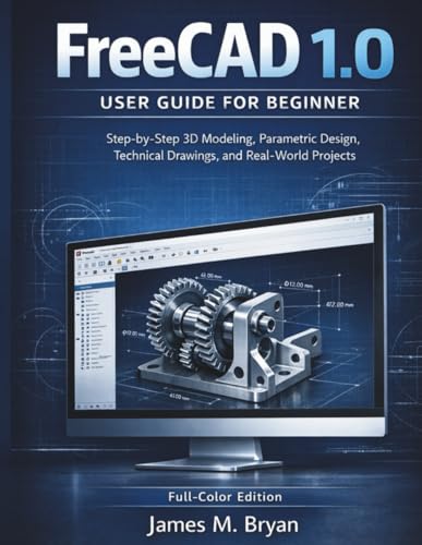 Freecad 1.0 User Guide For Beginner: Step-by-Step 3D Modeling, Parametric Design, Technical Drawings, and Real-World Projects