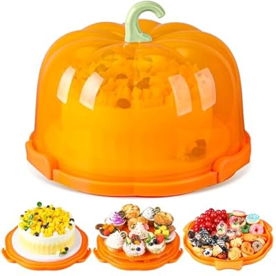 Zhehao 10 Inch Fall Cake Carrier Pumpkin Orange
