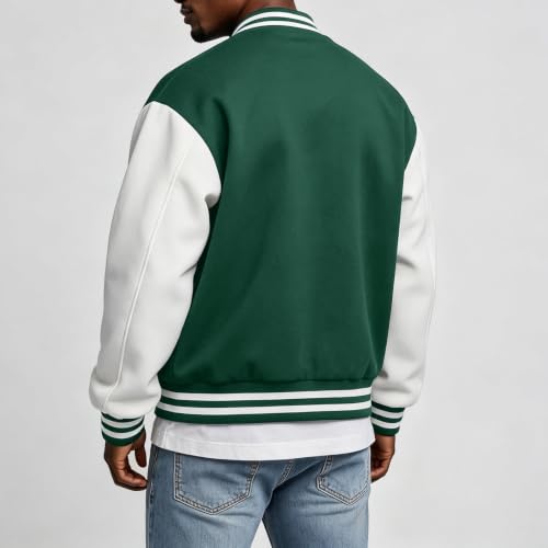 Men's Varsity Jacket Classic Fit Fleece Baseball Cardigan Sweaters - image 5