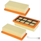 KFI 7420 Lot de 3 filtres plissés plats pour aspirateurs Karcher AD 2 AD 2 Battery, AD 4 Premium, AD 3, AD 3 Premium, AD 3.000, AD 3.200, pièce de rechange pour filtre n° 6.415-953.0