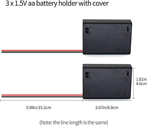 GTIWUNG 6 stuks 3 AA batterijhouder met schakelaar en deksel, batterijhouder doos met draden, zwarte plastic… - Afbeelding 3
