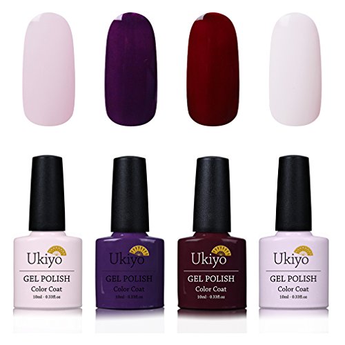 Gel Nail Polish Soak Off Gel Polish Nail Art Kit LED UV Nail Polish Set by Ukiyo